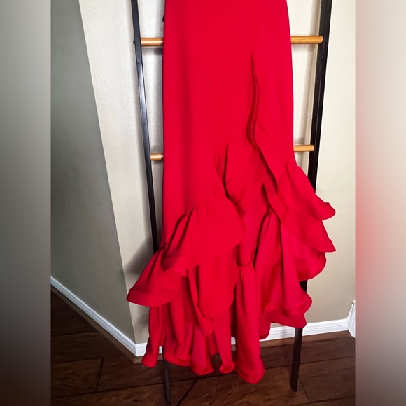 New ▶️ BETSY & ADAM ◀️ Tiered Ruffles Scuba Crepe Gown 4 Petite - Picture 12 of 14